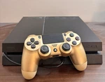 Sony PS4 Gold Controller; 2 Stylized Controllers 10 Video Games Used. Price: $200.00.