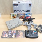 Sony PS1 Console Box With 2 Controllers & 6 Games Hori Fighting Stick Japan Used. Price: $149.99.