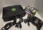 Microsoft Xbox 2003 Black Green Home Console With Controller, 5 Games Used. Price: $135.00.