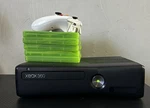 Microsoft Xbox 360 Black Console Wi-fi Bundle W/ Controller & 5 Games Used. Price: $125.00.