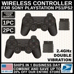 Wireless Controller For Sony Playstation PS2 2.4GHZ Dual Vibration Twin Shock New. Price: $29.99.