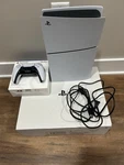 Sony Playstation PS5 Digital Edition Console With Dualsense Controller White Open. Price: $365.00.