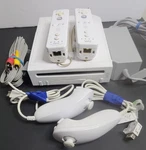Nintendo Wii Console White No Sensor Bar With Controllers, Tested! Works Great! Used. Price: $75.99.