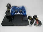 Sony Playstation 2 Slim Console SCPH-90006 Black Pal +cable+ Moded Chip Used. Price: $129.00.