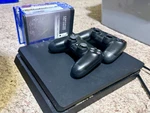 Sony Playstation 4 Slim Console Bundle W/ 2 Controllers & Games, Hdmi Micro Usb Used. Price: $300.00.