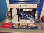 Sony PS5 Slim Disc Console Fortnite Cobalt Star 8 Games Bundle New. Price: $749.99.