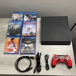 Sony PS4 Playstation Slim 500GB Console, 6 Games 1 Controller Bundle Clean Used. Price: $149.99.