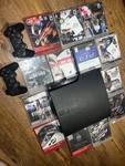 Sony Playstation PS3 Slim Black Console 320GB CECH-3001B + Games & Controllers Used. Price: $165.99.