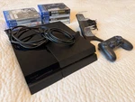 Sony PS4 500GB Console Bundle Tested W/ Controller, Cables + 10 Games Used. Price: $154.99.
