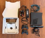 Microsoft Xbox 360S 4GB Slim Kinect Model 1439 W/ Controllers & Cables Tested Used. Price: $99.95.