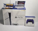 Sony Playstation Slim Disc Console Bundle With 15 Games + 2ND Controller Used. Price: $695.00.