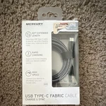 Merkury Innovations Usb-c Fabric Braided Cable 10FT Rapid Charging High Speed Open. Price: $6.59.