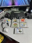 Nintendo N64 Console System Bundle NUS-001 Cables Controller 5 Games Tested Used. Price: $130.00.