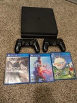 Sony PS4 1TB Console, 2 Controllers & 3 Games: Cod, Battlefield V, Golf Used. Price: $110.00.