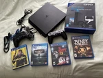 Sony PS4 Bundle (1 Tb Console, 2 Controllers, Cables, Cooling Fan And 6 Games) Used. Price: $170.00.