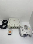 Sega Dreamcast Game Console Complete With Controller, Cables & Mem Card Tested Used. Price: $135.00.