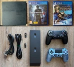 Sony PS4 500GB Bundle W/ 2 Controllers, Charging Dock, Games Tested & Working Used. Price: $150.00.