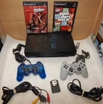 Playstation PS2 Console + Controllers 1EA 32MB Memory Card Games 6A Used. Price: $149.99.