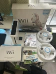 Nintendo Wii Console Bundle Box Sports Mario Kart 2 Wheels Open. Price: $114.99.
