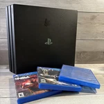 Sony Playstation Pro Black Console CUH-7115B PS4 Bundle Controller Cords Games Used. Price: $164.99.
