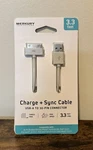 Merkury Innovations Charge+sync 3.3 Ft. Cable Usb-a 30 Pin Connector New. Price: $5.99.