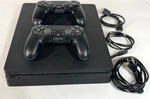 Sony PS4 Model CUH-2015A Playstation Slim Black Bundle Cleaned Tested Works Used. Price: $139.99.