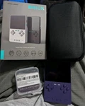 Trimui TG3040 Brick Purple With Box, Case, And Clear Keys Used. Price: $90.00.