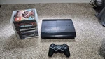 Sony Playstation 3 Lot. Super Slim With 14 Games Used. Price: $215.99.