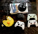 Microsoft Xbox Console Lot With Controllers, External Drive Used. Price: $275.00.