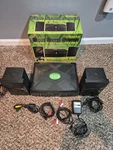 Original Xbox Intec Game Sound System Stereo Speakers Av Selector Set Used. Price: $175.00.
