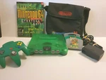 Nintendo N64 Jungle Green Console System W/ Controller Bag 3 Game Bundle Nice Used. Price: $350.00.