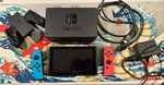Nintendo Switch Console 32GB Neon Red/blue Joy-con Dock Cables Box HAC-001 Used. Price: $163.00.