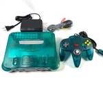 Nintendo 64 Ice Blue Clear Console, Region Free Works W/ Controller + Cords Excellent. Price: $139.95.