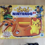Nintendo 64 Pikachu Console System Boxed Pokemon Orange & Yellow Edition Japan Used. Price: $555.00.
